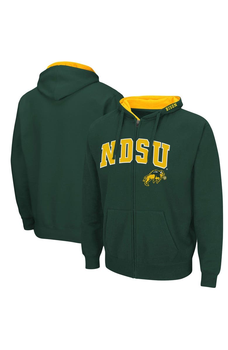 COLOSSEUM Men's Colosseum Green NDSU Bison Arch & Logo 3.0 Full-Zip Hoodie, Main, color, Green