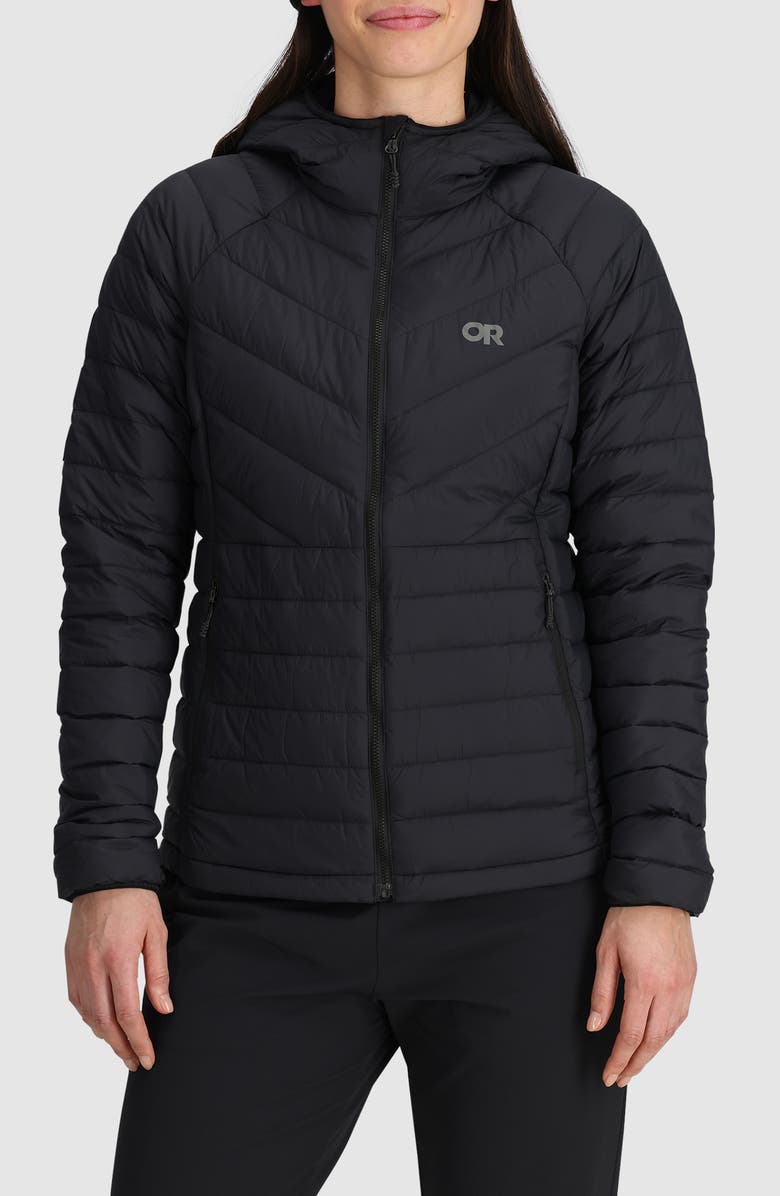 Outdoor Research Transcendent Water Resistant 800 Fill Power Down Jacket, Main, color, Black