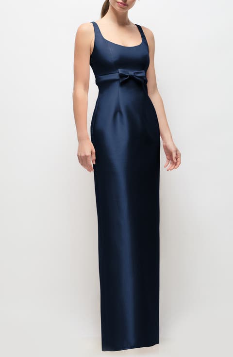 Gwyneth Satin Sheath Gown
