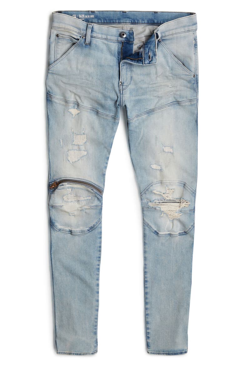 5620 3D Zip Knee Ripped Skinny Jeans (Men) | Nordstrom