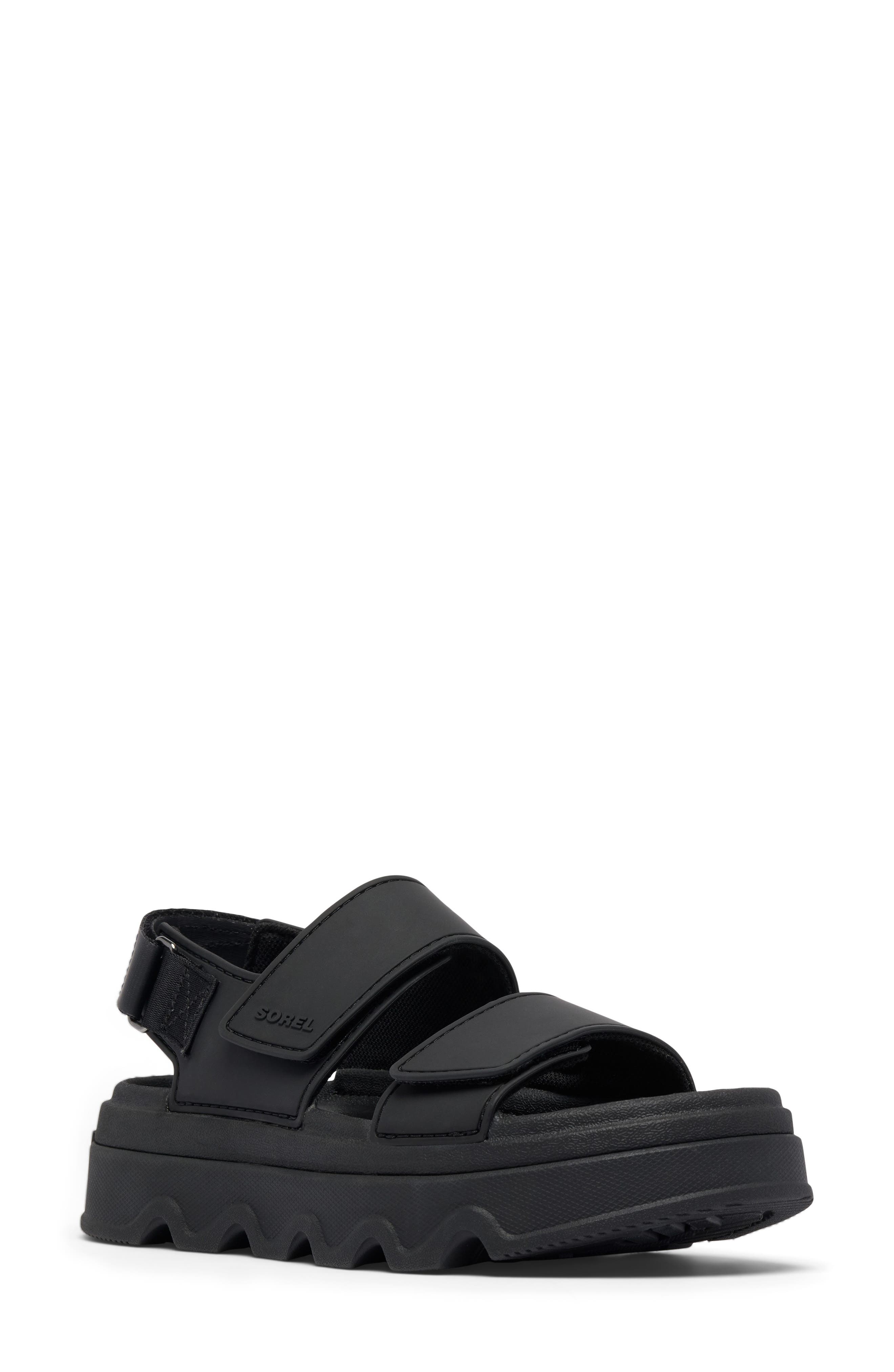 SOREL Kinetic<sup>™</sup> Sunchase Slingback Sandal, Main, color, Black/ Sea Salt