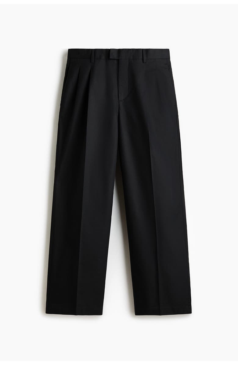 H&M Loose Fit Tailored Trousers, Main, color, Black
