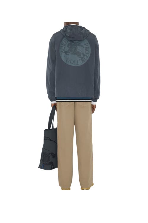 Burberry Ekd Badge Nylon Jacket In Magnet