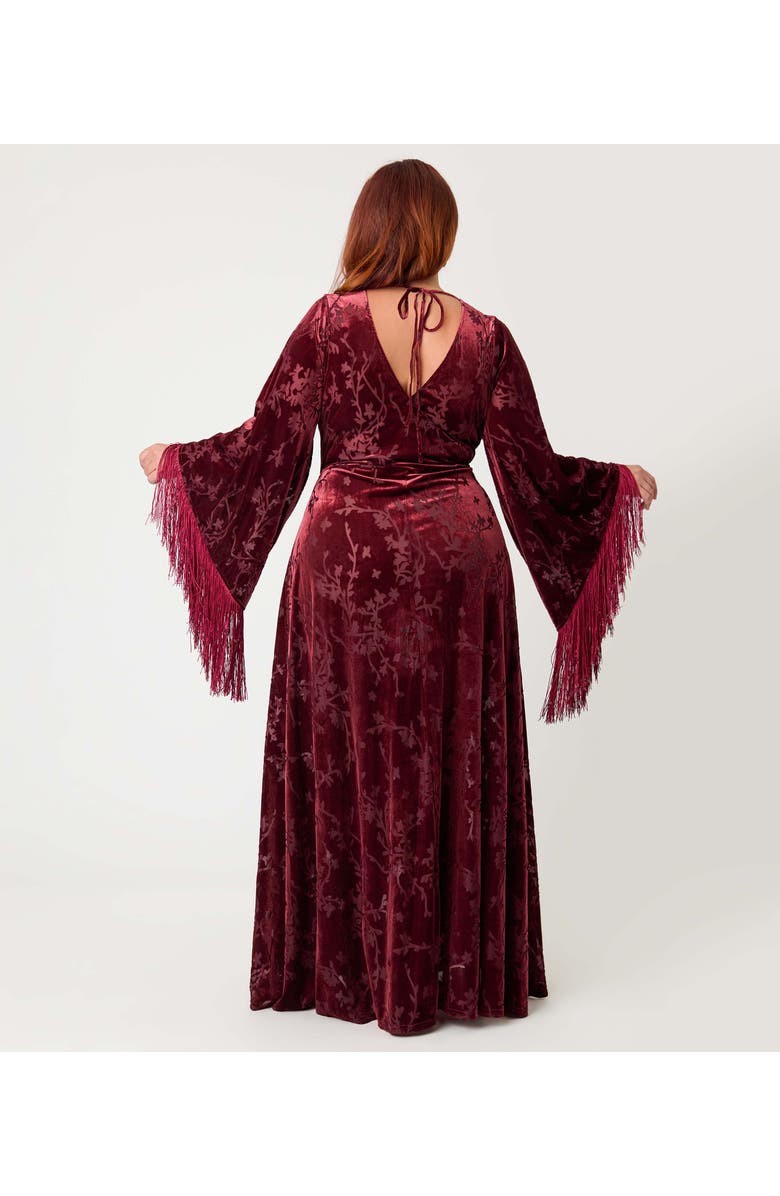 Smak Parlour Plus Size Stevie Maxi Dress, Alternate, color, Burgundy Floral