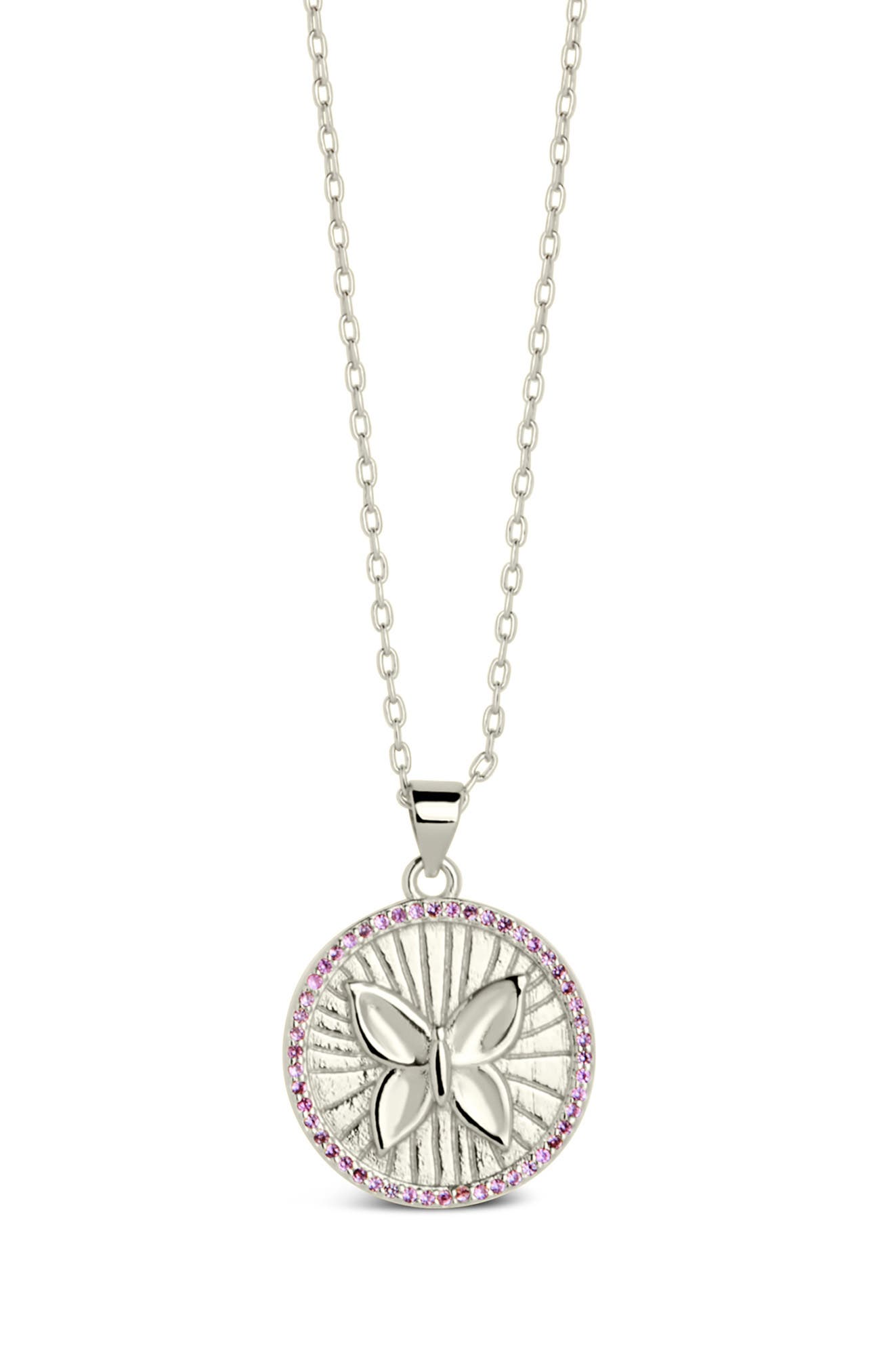 Sterling Forever Bindi Cubic Zirconia Butterfly Pendant Necklace (Women ...
