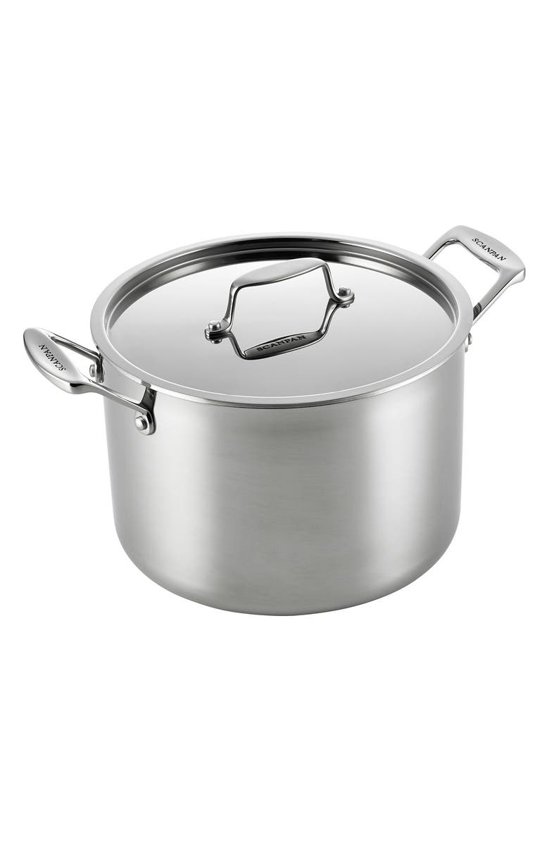 Scanpan Fusion 5 8-Quart Stock Pot & Lid, Alternate, color, Silver