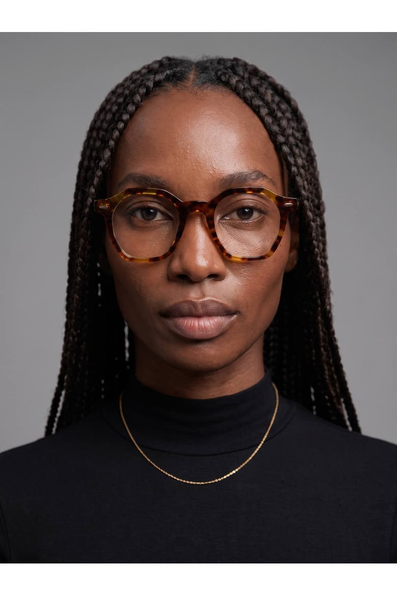 Dusk 46mm Geometric Eyeglasses, Alternate, color, Brown Tortoise