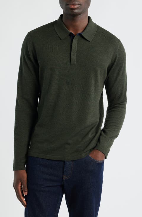 Thomas Merino Wool Long Sleeve Polo