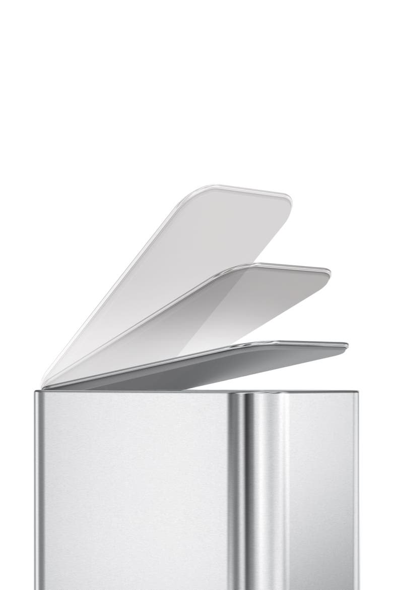 5L slim step can, Alternate, color, BRUSHED STAINLESS STEEL