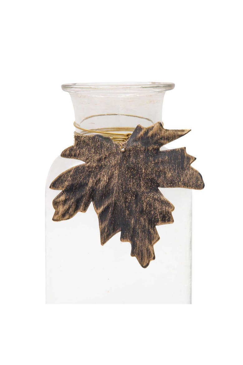 Fall Leaf Glass Bud Vase, Alternate, color, Clear
