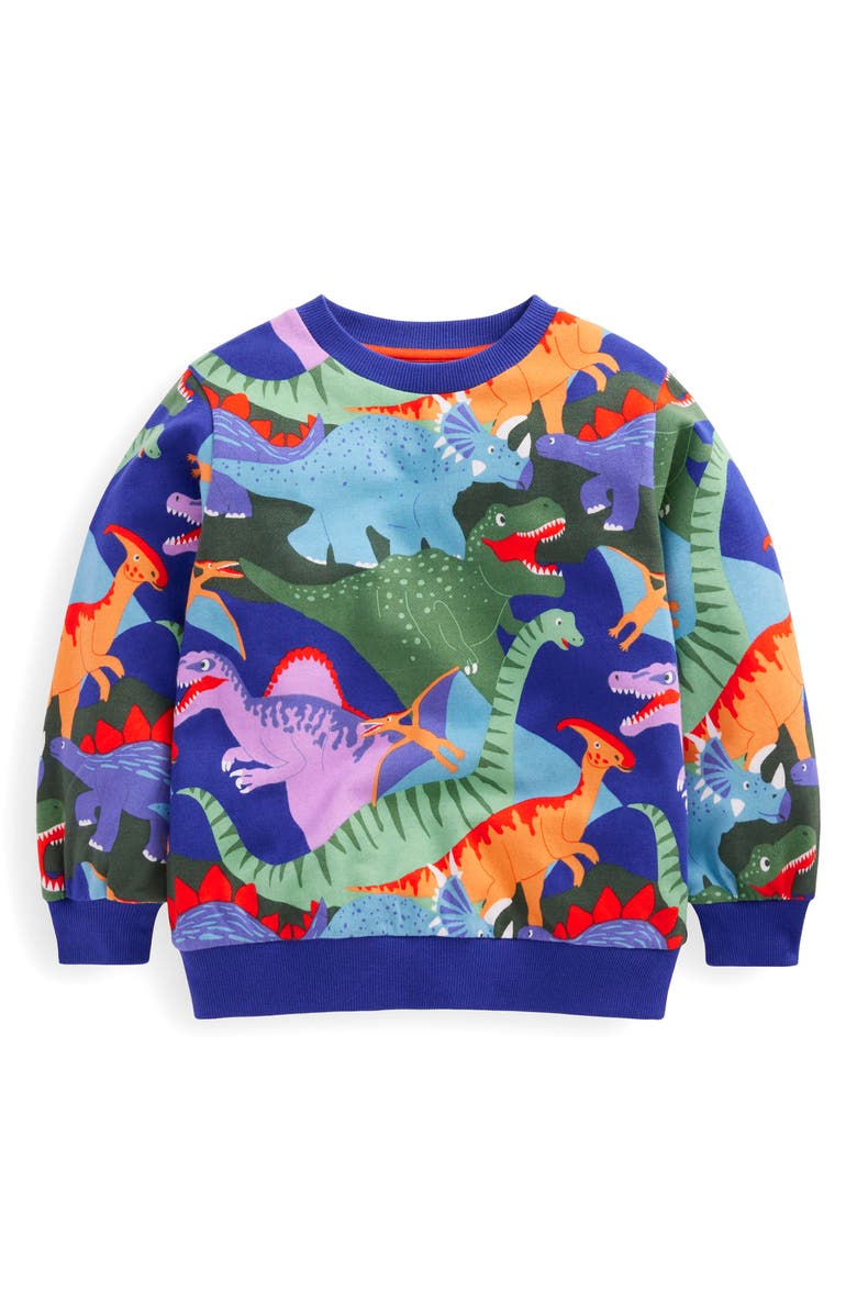 Mini Boden Kids' Dinosaur Print Cotton Sweatshirt, Main, color, 