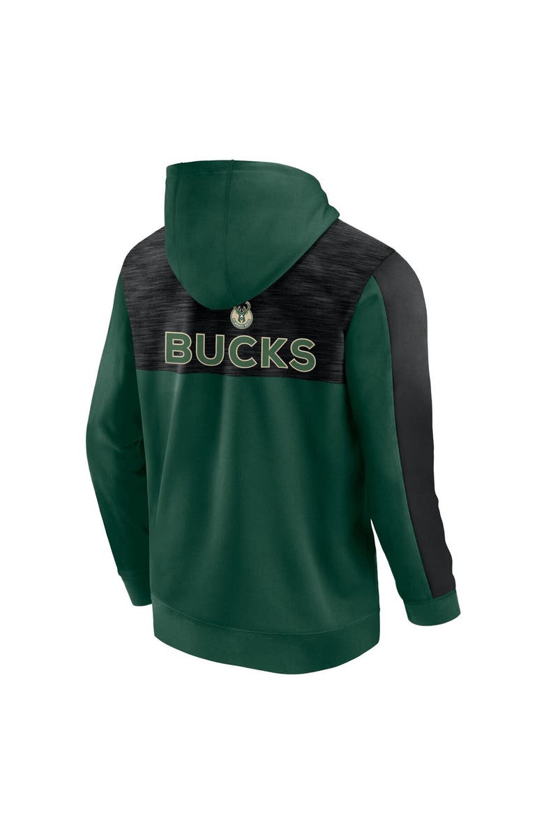 FANATICS Men's Fanatics Branded Hunter Green Milwaukee Bucks Rainbow Shot Full-Zip Hoodie, Alternate, color, 