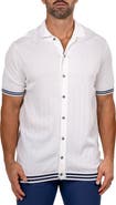 Maceoo Marthy Knit Short Sleeve Button-Up Shirt