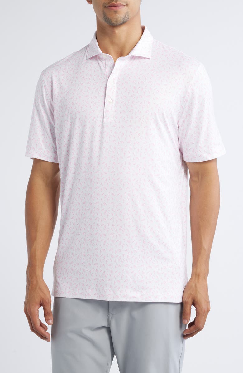 johnnie-O Tini Libations Print PREP-FORMANCE Golf Polo, Main, color, Porto Pink