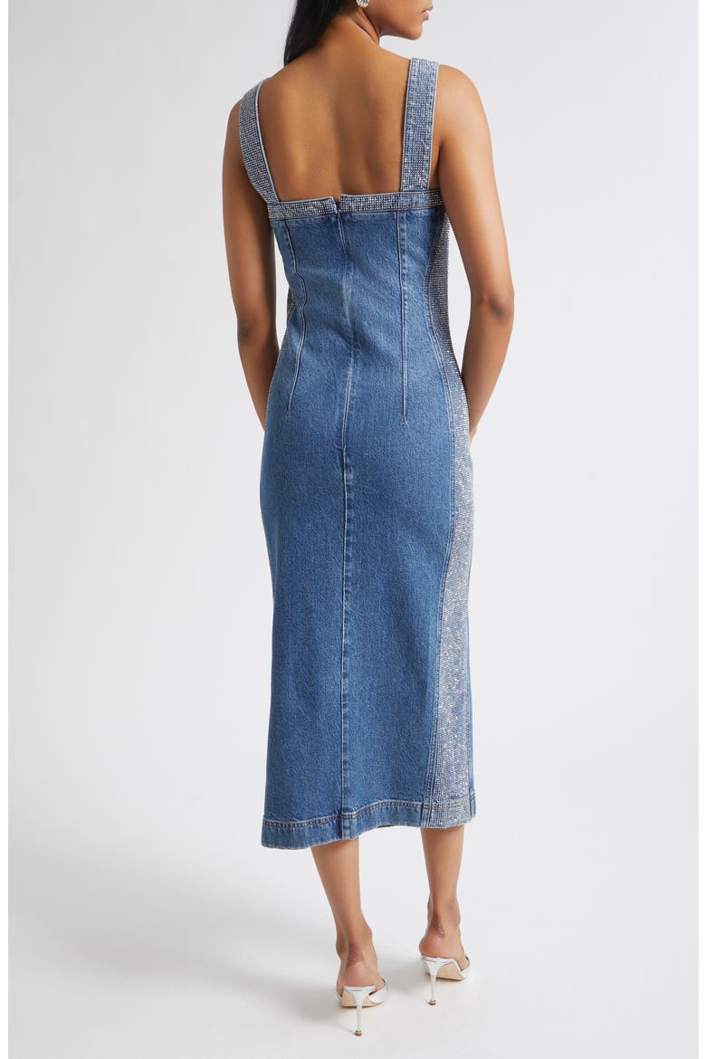 Amanda Rhinestone Denim Midi Dress, Alternate, color, RHINESTONE MID CERULEAN