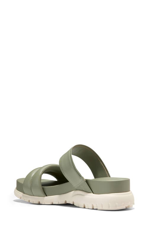 Cole Haan Zerogrand Double Band Slide Sandal In Oil Green/ivory