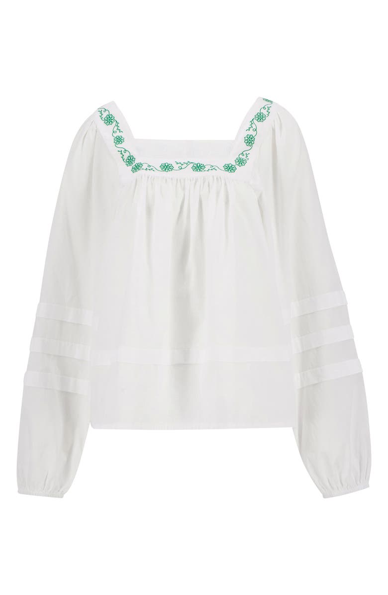 Barbour Ash Embroidered Cotton Top, Alternate, color, White