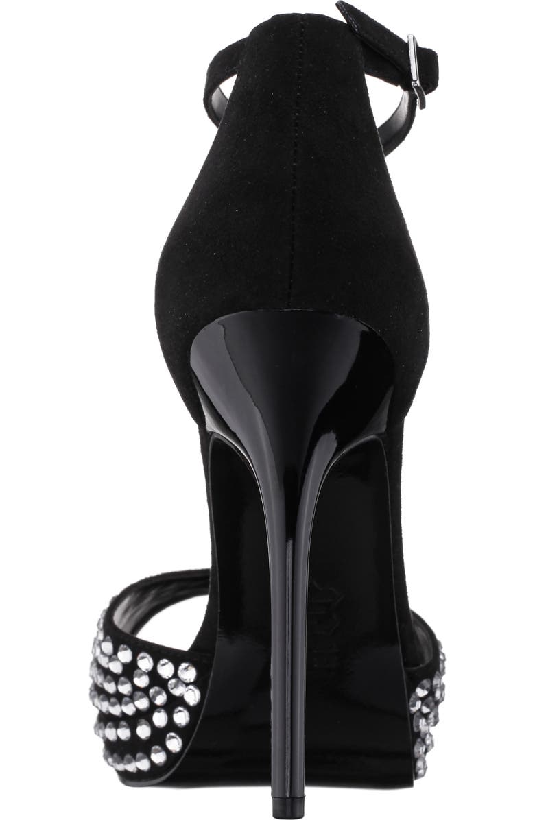 Nina Francia Crystal Ankle Strap Stiletto Sandal, Alternate, color, Black