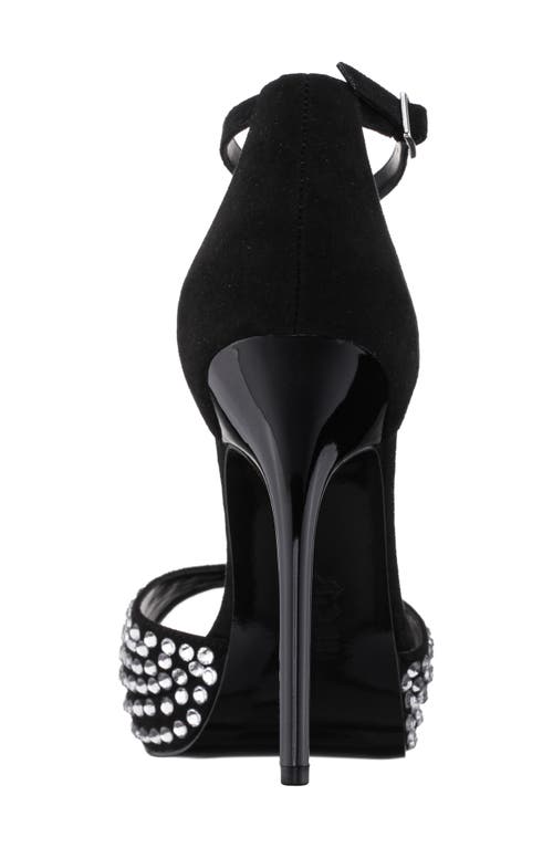 Nina Francia Crystal Ankle Strap Stiletto Sandal In Black