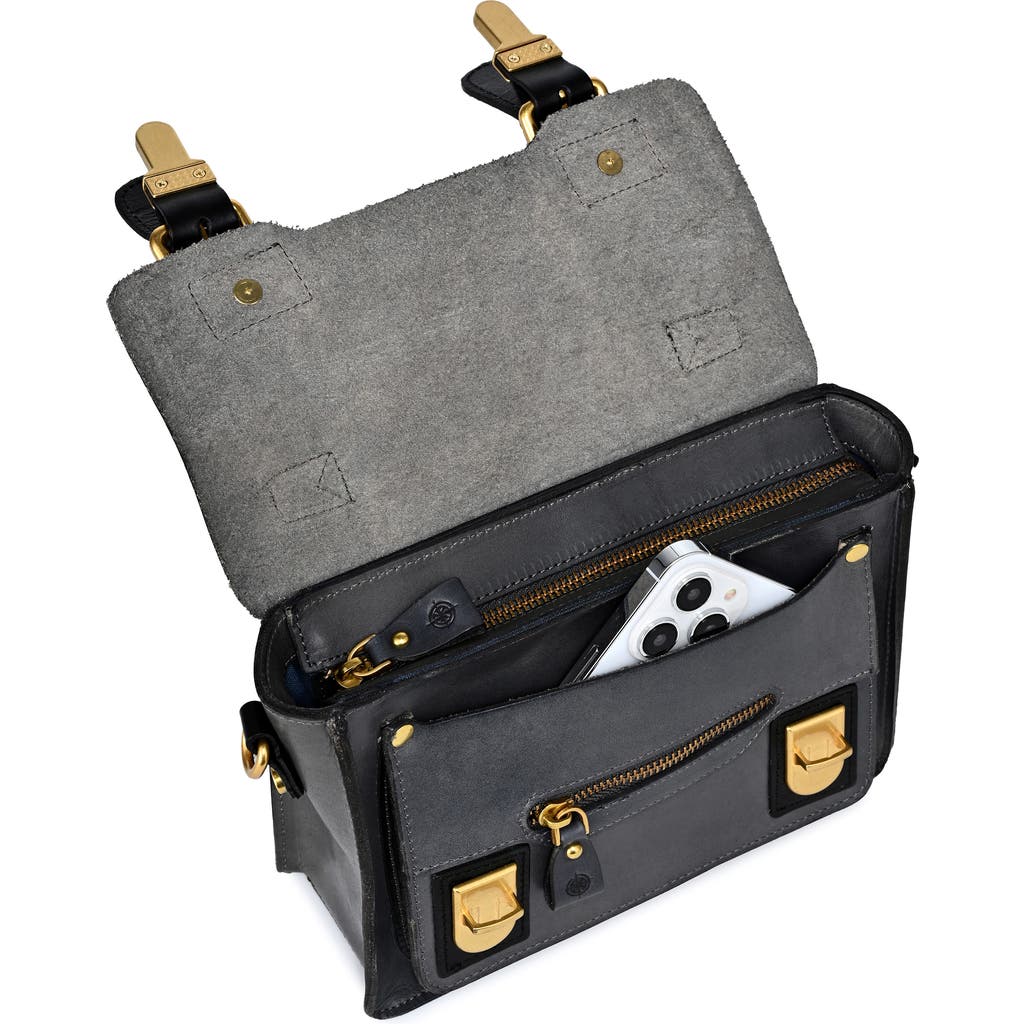 Old Trend Aster Mini Leather Satchel In Slate