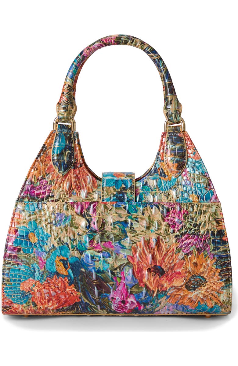 Brahmin Adrian Croc Embossed Leather Shoulder Bag, Alternate, color, Lasso