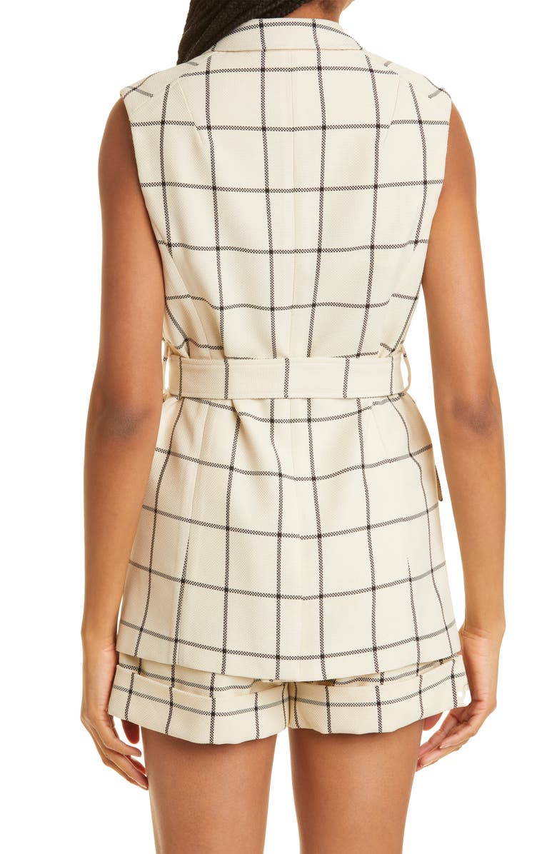 rag & bone Margot Sleeveless Plaid Blazer, Alternate, color, 