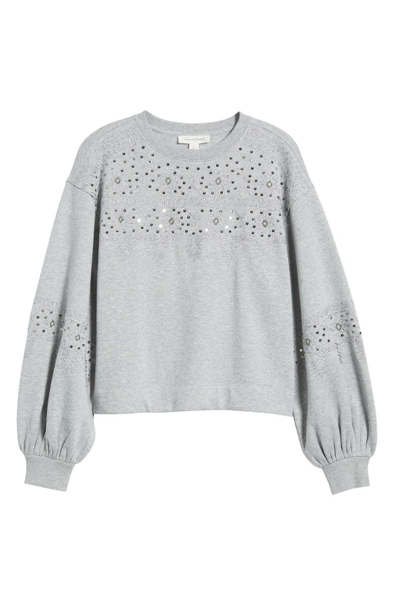 Treasure & Bond Sequin Embroidered Sweatshirt, Alternate, color, Grey Heather