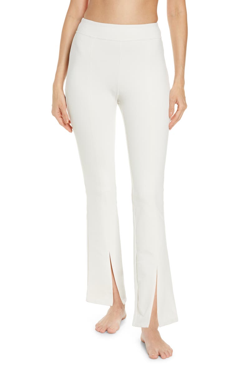 Airbrush High Waist Split Hem 7/8 Leggings, Main, color, IVORY