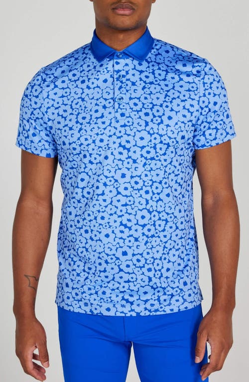 Redvanly Sayles Floral Performance Golf Polo In Bleu