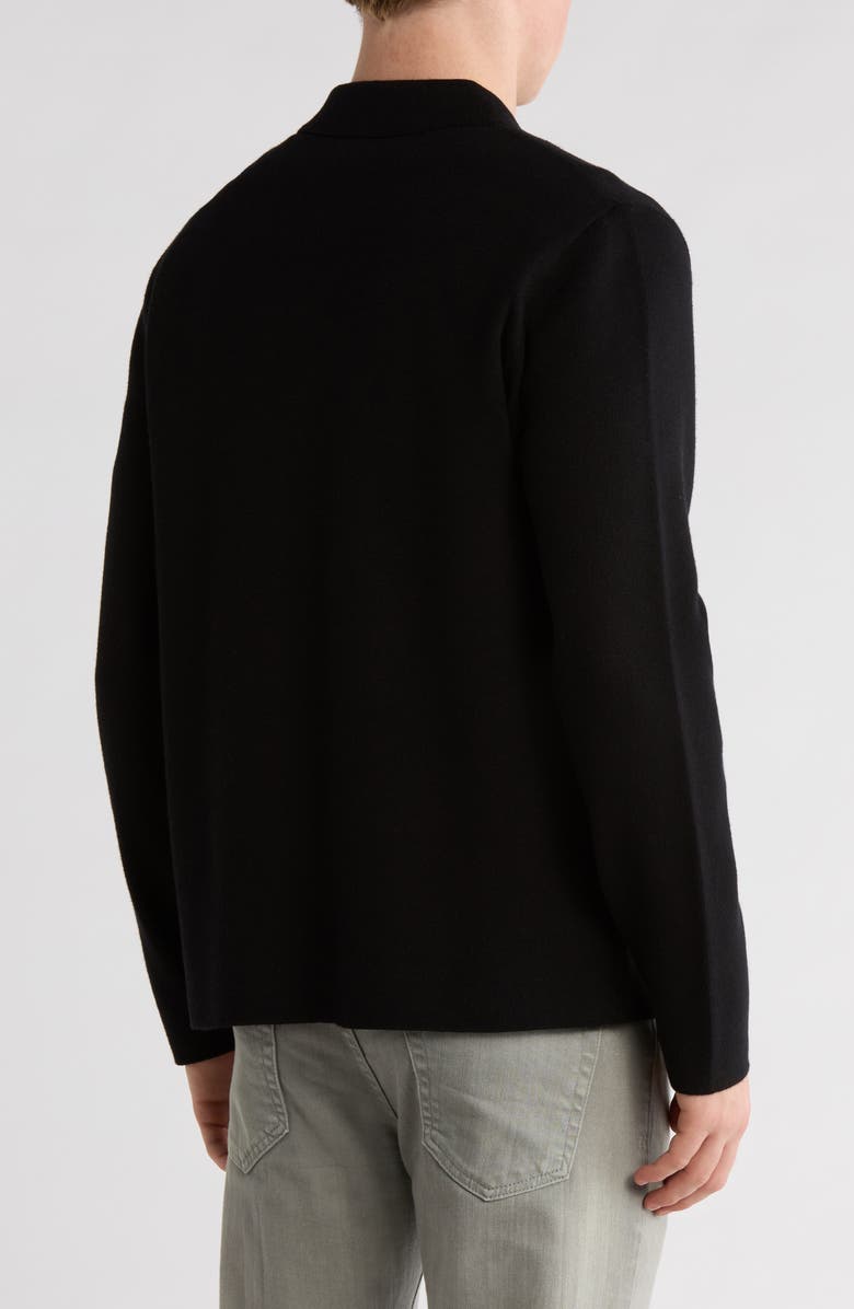 TRUTH Long Sleeve Collared Full Zip Sweater, Alternate, color, Black