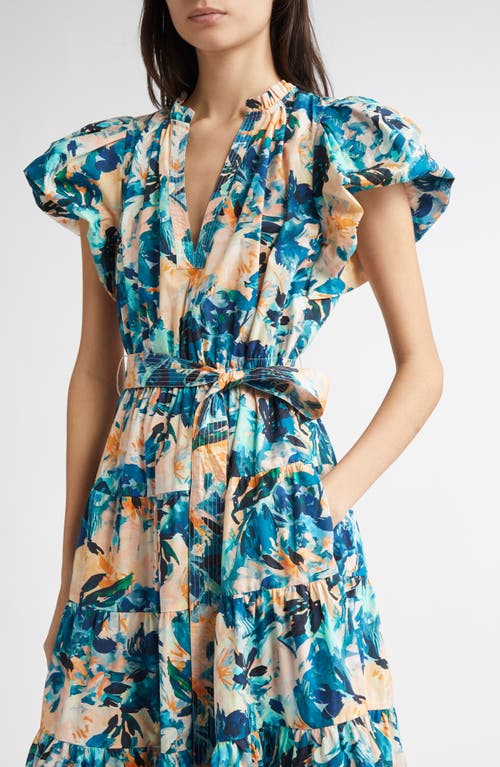 Ulla Johnson Ottilie Puff Sleeve Cotton Maxi Dress In Delphinium