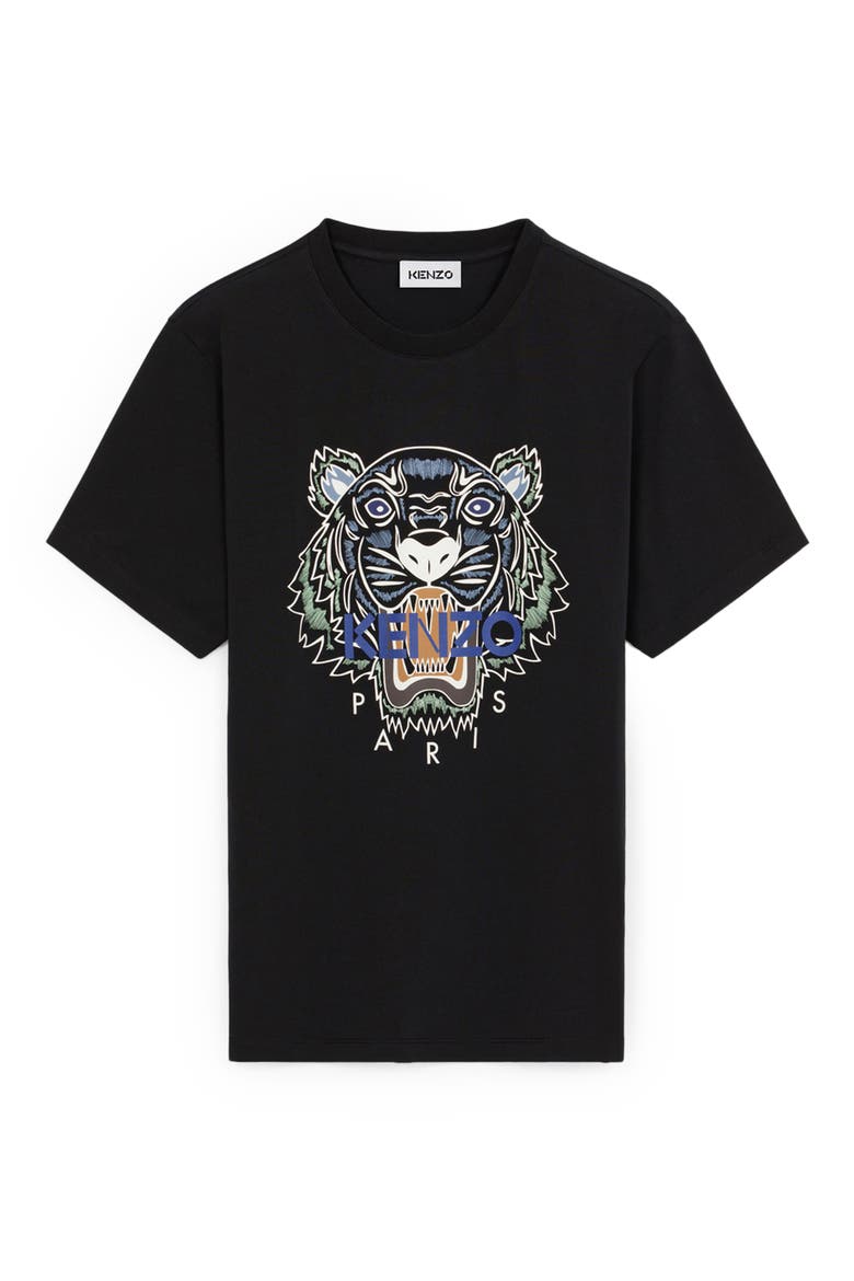 Tiger Classic Cotton Graphic Tee, Main, color, BLACK