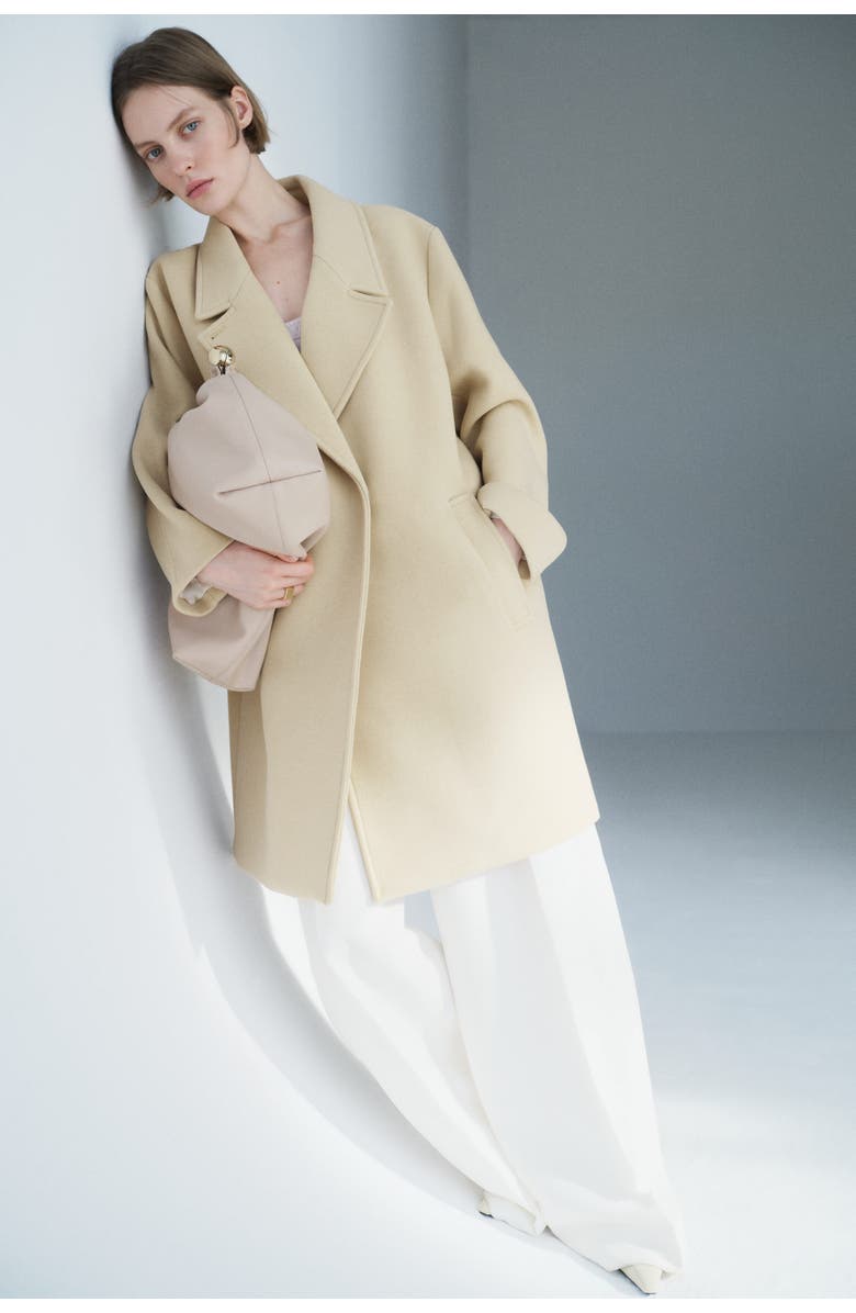 H&M Oversized Wool-blend Coat, Alternate, color, Light Yellow