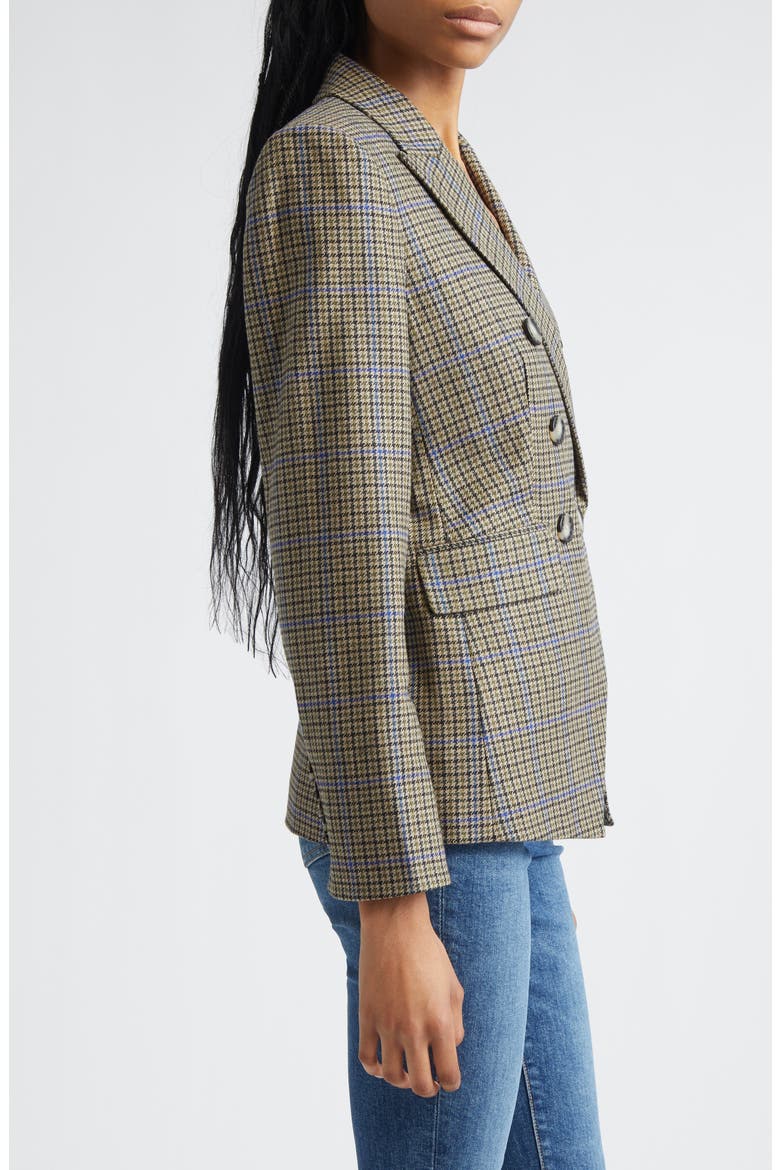 Miller Houndstooth Check Dickey Jacket, Alternate, color, MOSS BROWN MULTI