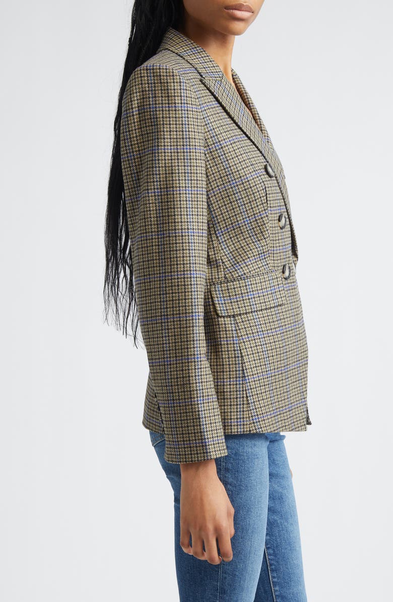 Veronica Beard Miller Houndstooth Check Dickey Jacket, Alternate, color, Moss Brown Multi