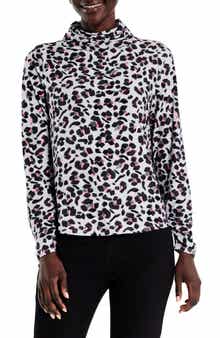 NIC+ZOE Cheetah Pop Turtleneck Top