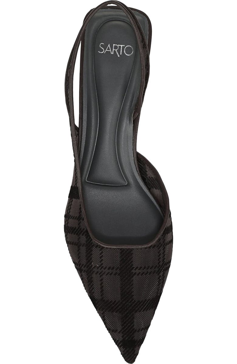 SARTO by Franco Sarto Devin Slingback Half D'Orsay Pointed Toe Kitten Heel Pump, Alternate, color, Brown