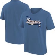 Nike Youth Nike Blue Milwaukee Brewers 2026 City Connect Wordmark T-Shirt