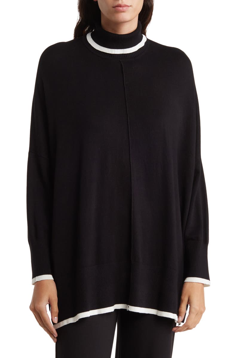 Adrianna Papell Tipped Turtleneck Sweater, Main, color,