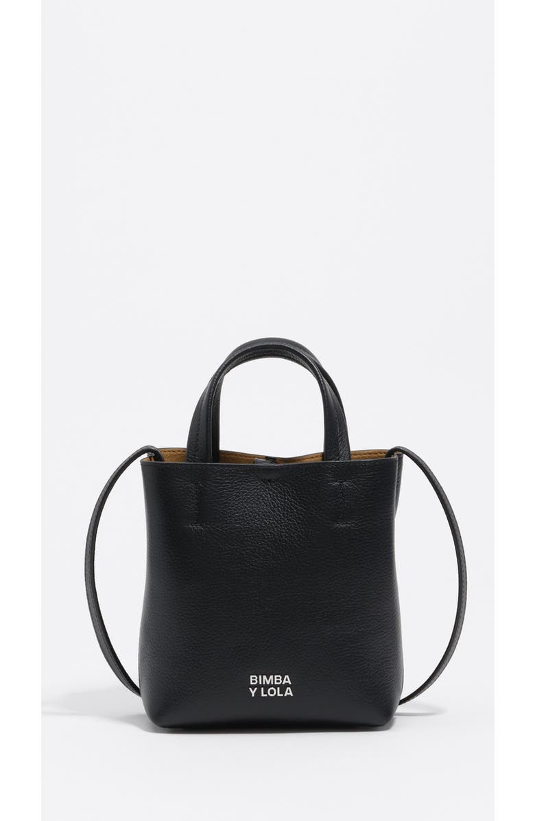 Bimba y Lola Mini Leather Chihuahua Bag, Main, color, Black