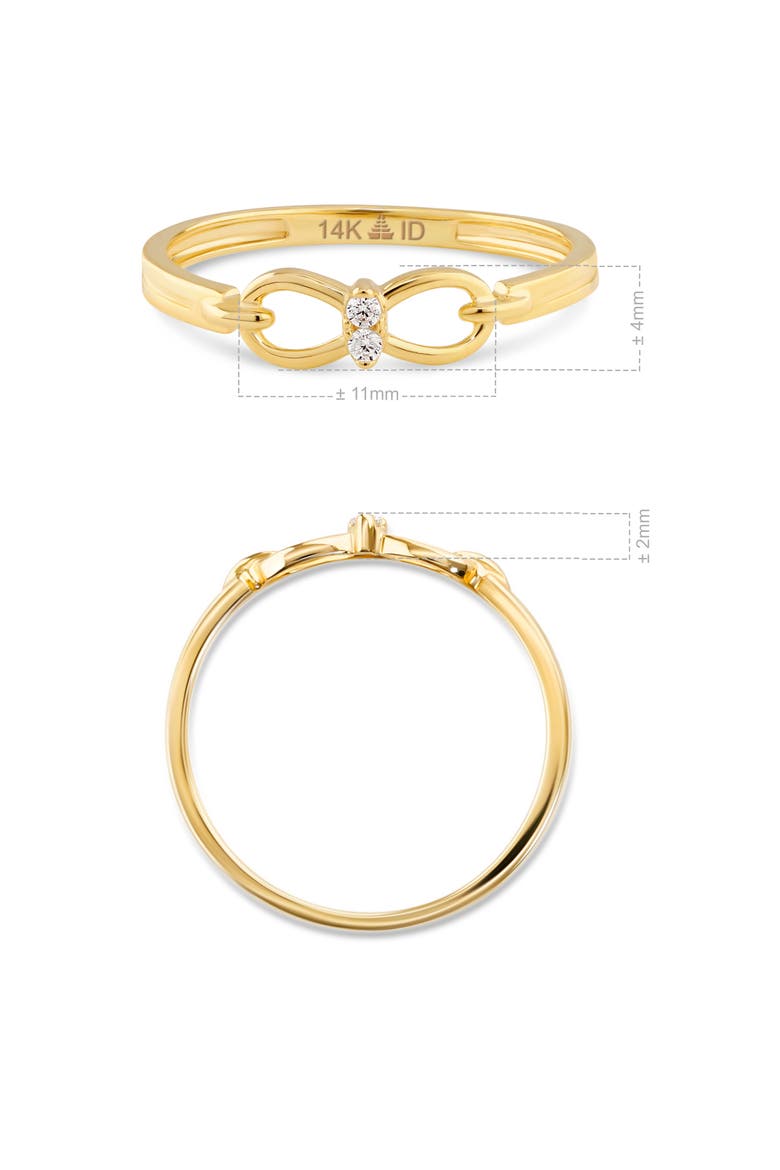 Infinity Ring in 14K Gold with Cubic Zirconia, 11mm, Alternate, color, Yellow Gold