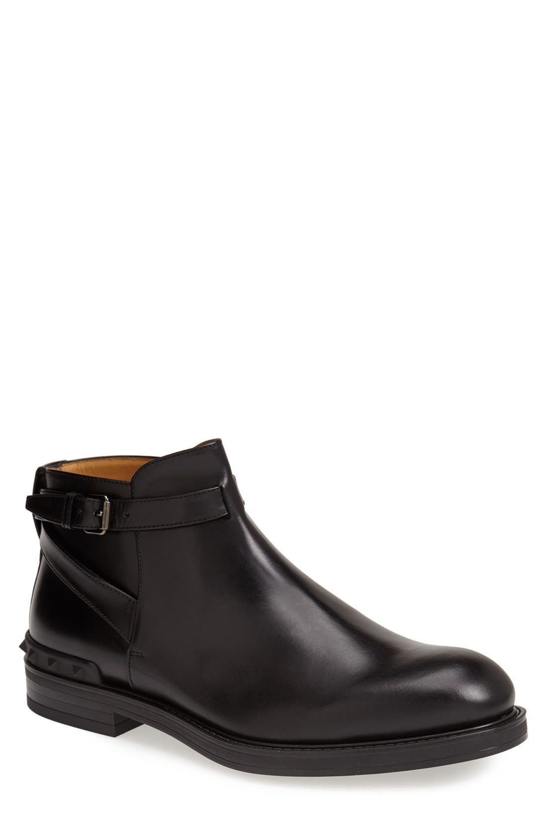 Belted Chelsea Boot, Main, color, BLACK/ BLACK
