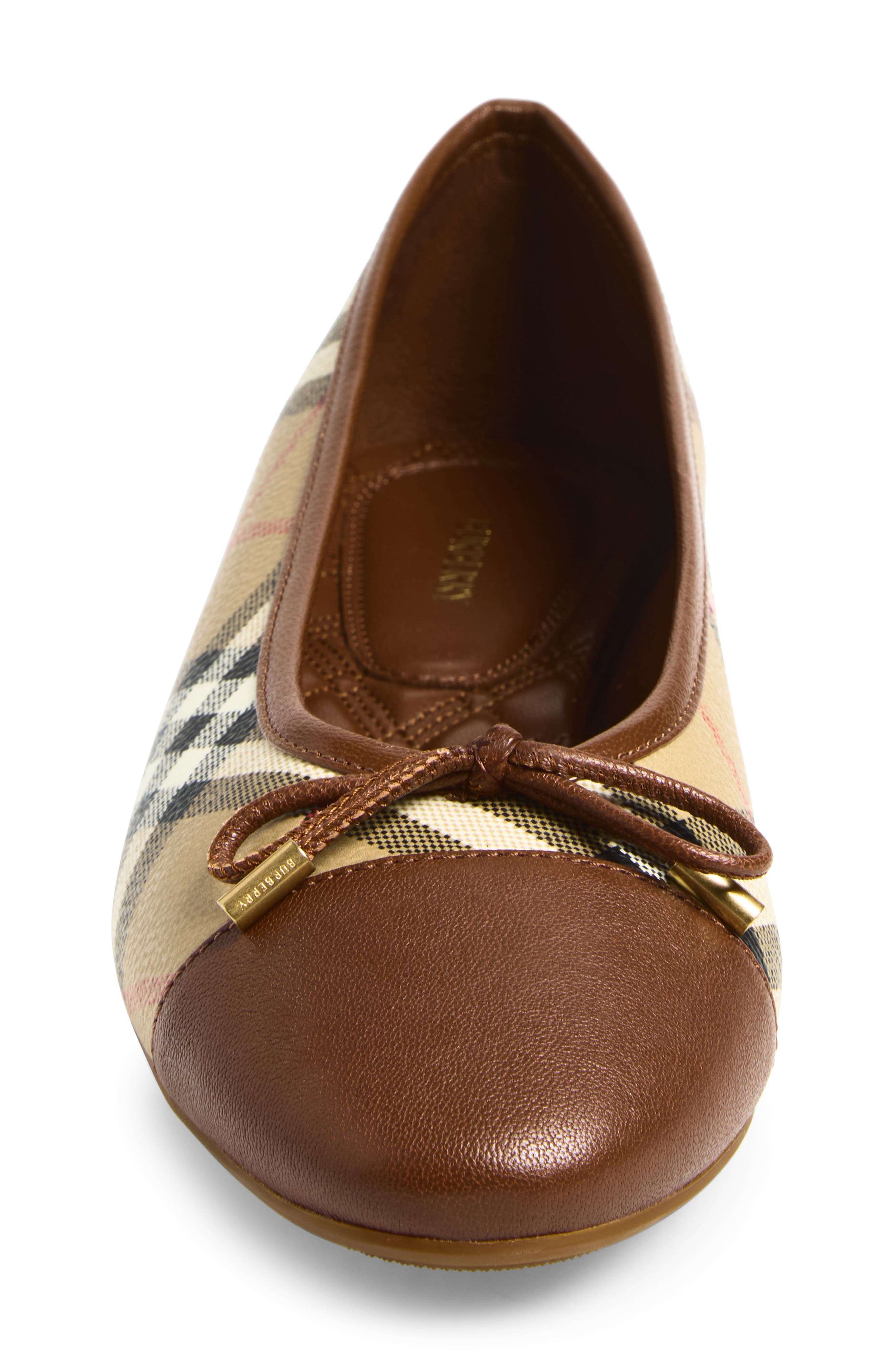 Highgate Ballerina Check Flat, Alternate, color, ARCHIVE BEIGE IP BLACK