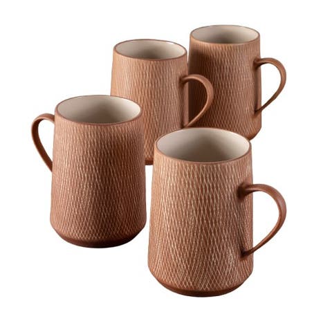Crosshatch Mugs - Set of 4