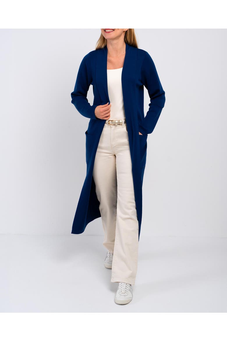 Seraphina Longline Cardigan, Alternate, color, Bright Navy