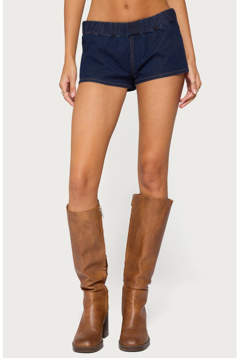 Aggie Micro Denim Shorts, Main, color, BLUE