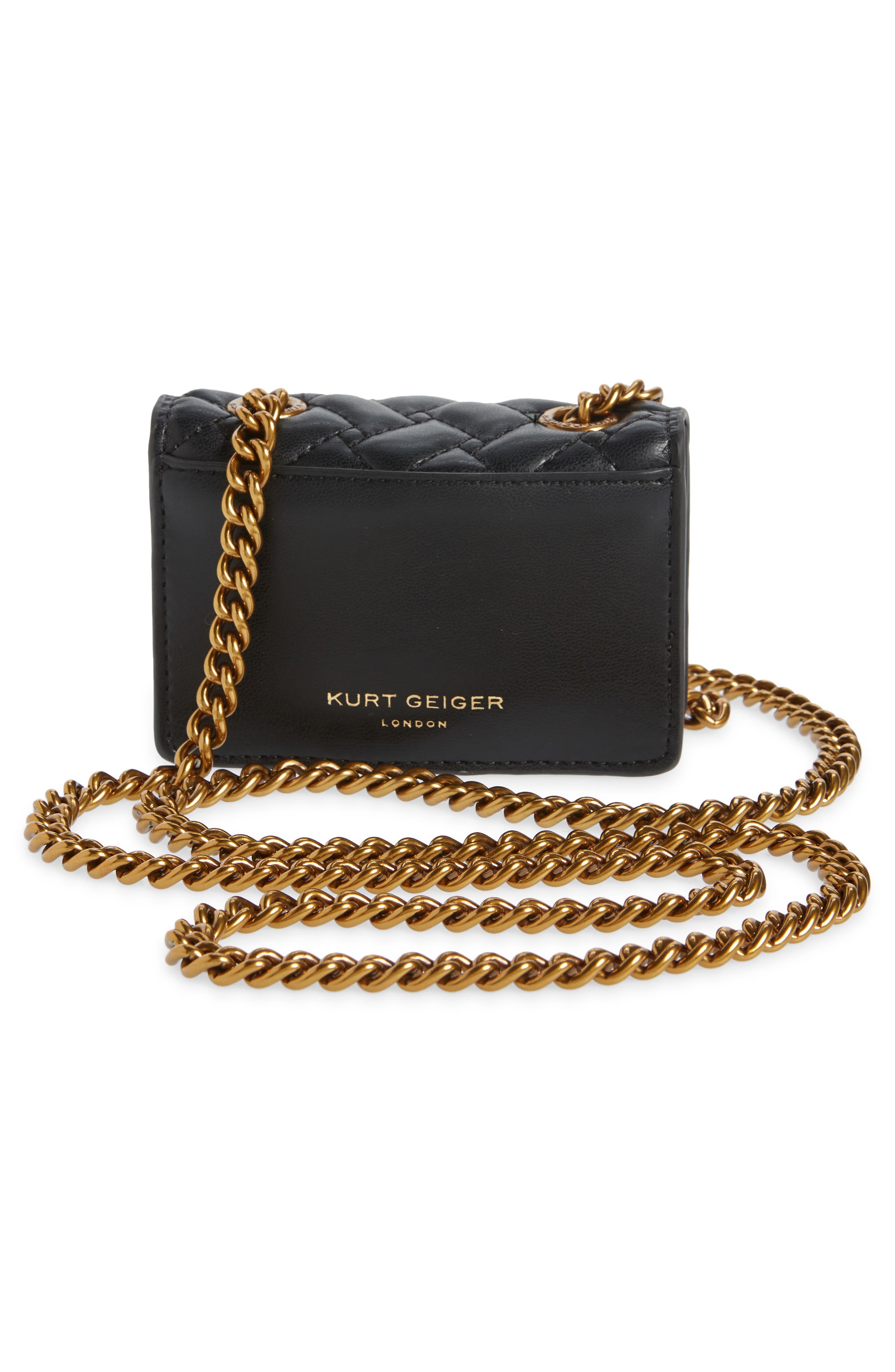 Kurt Geiger London Micro Kensington Quilted Leather Crossbody Bag, Alternate, color, 