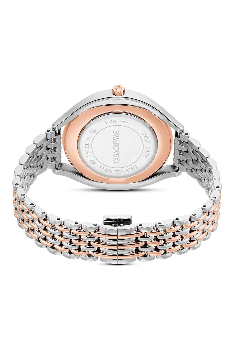 Crystalline Aura Bracelet Watch, 35mm x 40mm, Alternate, color, SILVER/ PINK