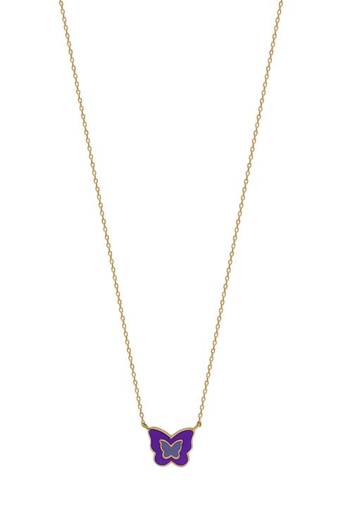 BLG 14K Gold Enamel Butterfly Pendant Necklace (Nordstrom Exclusive)
