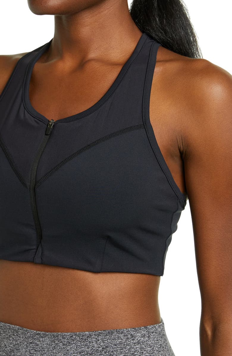 Zella Studio Lite Zip Front Sporta Bra, Alternate, color,